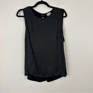 Dolan Anthropologie | Black Mixed Media Twist Back Tank Blouse Size Medium